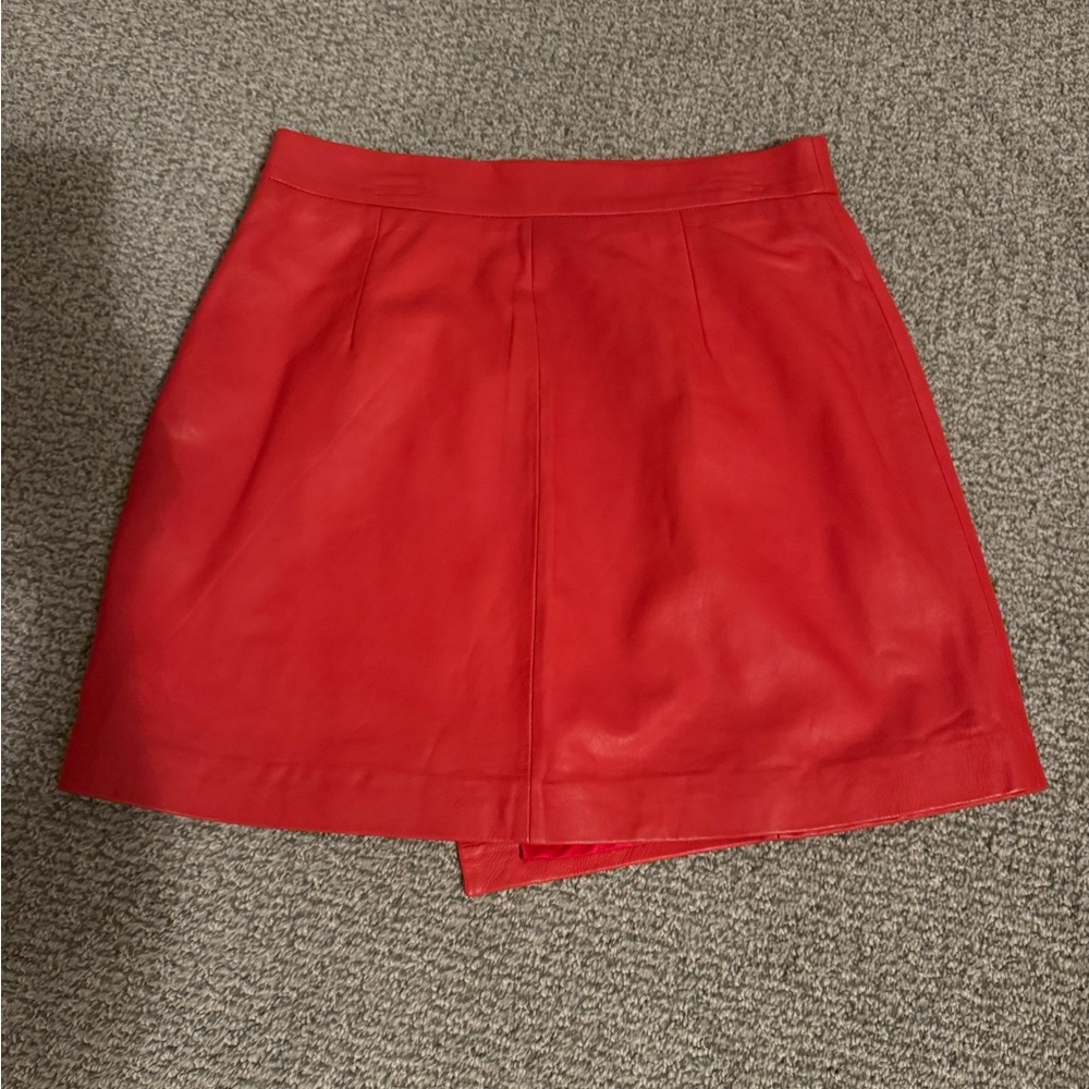 Joie Red Mini Skirt with Button Detail - Picture 2 of 3